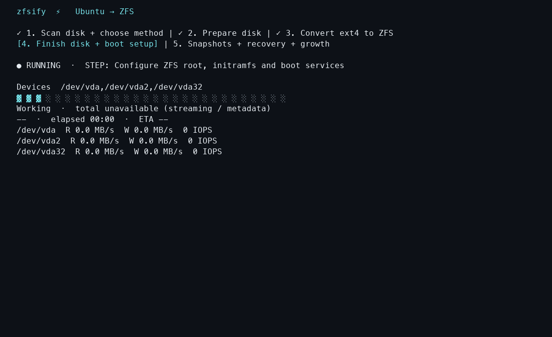 Finish disk and boot setup